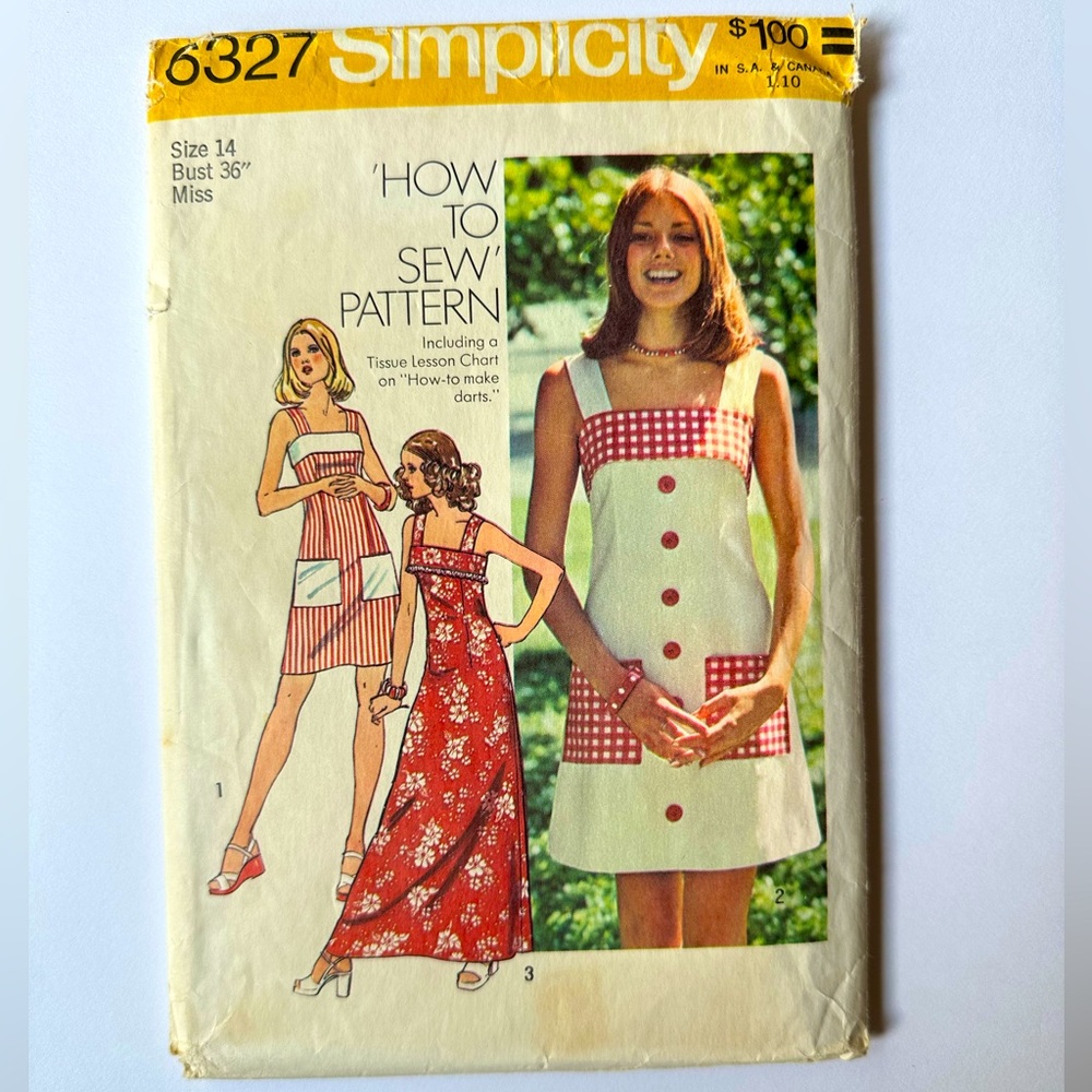 Simplicity 6327 70s dress